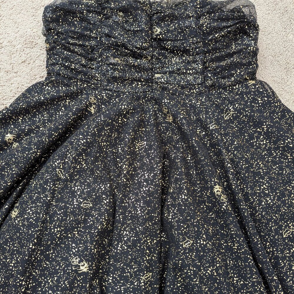 Betsey Johnson Strapless Ball Gown (Torrid) Balck & Gold Sparkle Size 20 New - Picture 12 of 16